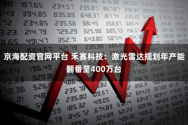 京海配资官网平台 禾赛科技：激光雷达规划年产能翻番至400万台